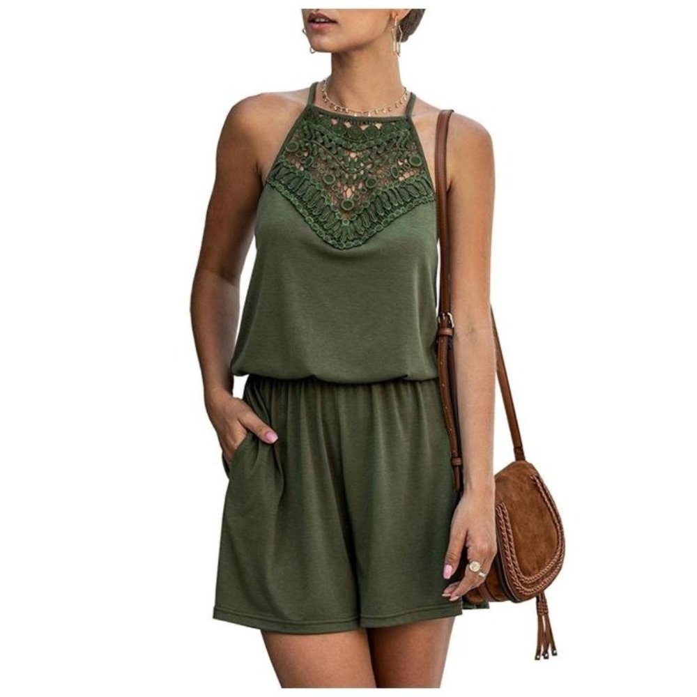 Women’s Romper Halter Neck High Waist Jumpsuit